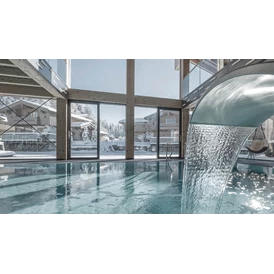Wellnesshotel: INNs HOLZ Natur- & Vitalhotel**** Ausblick vom Indoorpool im Winter - INNs HOLZ Natur- & Vitalhotel****s