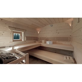Wellnesshotel: INNs HOLZ Chalet Sauna des Private Spas im Chalet - INNs HOLZ Chaletdorf
